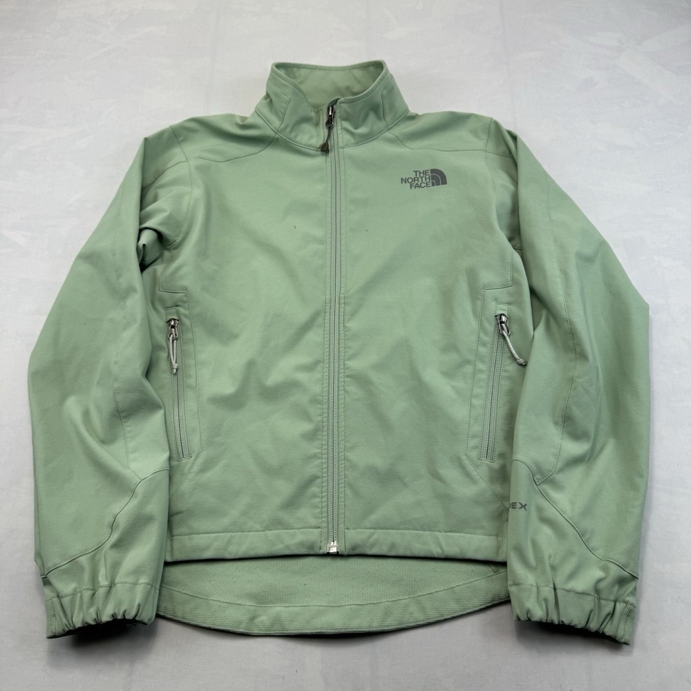 The North Face Womens Apex Soft Shell Jacket Green Full Zip Outdoor